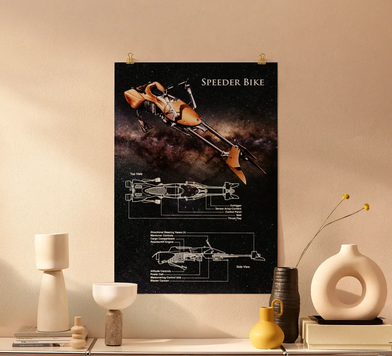 Maglietta Speeder Bike Futuristica poster da sophielouise.designs