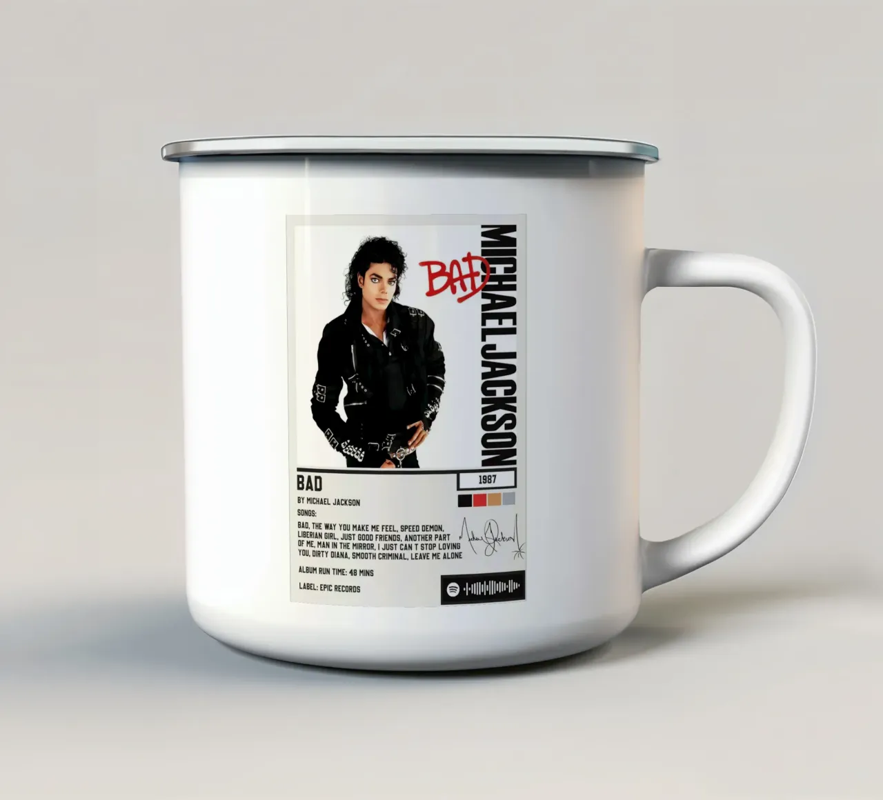 Michael Jackson Bad tazza in smalto da Roronoa7