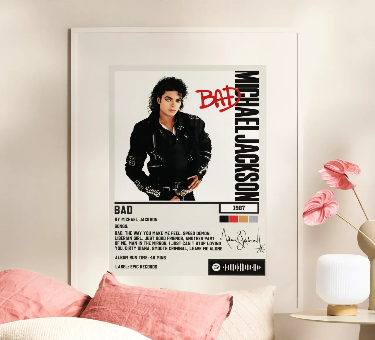 Michael Jackson Bad poster con telaio in alluminio da Roronoa7