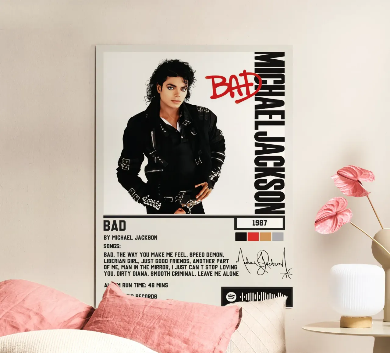 Michael Jackson Bad poster con telaio in alluminio da Roronoa7