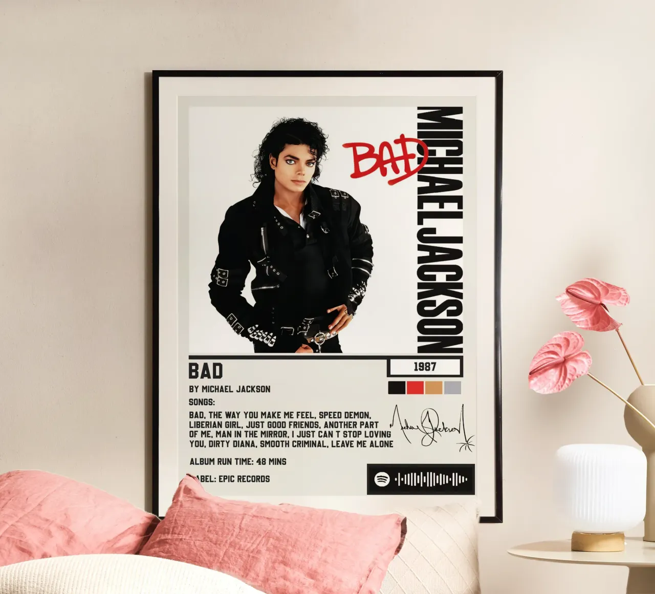 Michael Jackson Bad poster con telaio in alluminio da Roronoa7