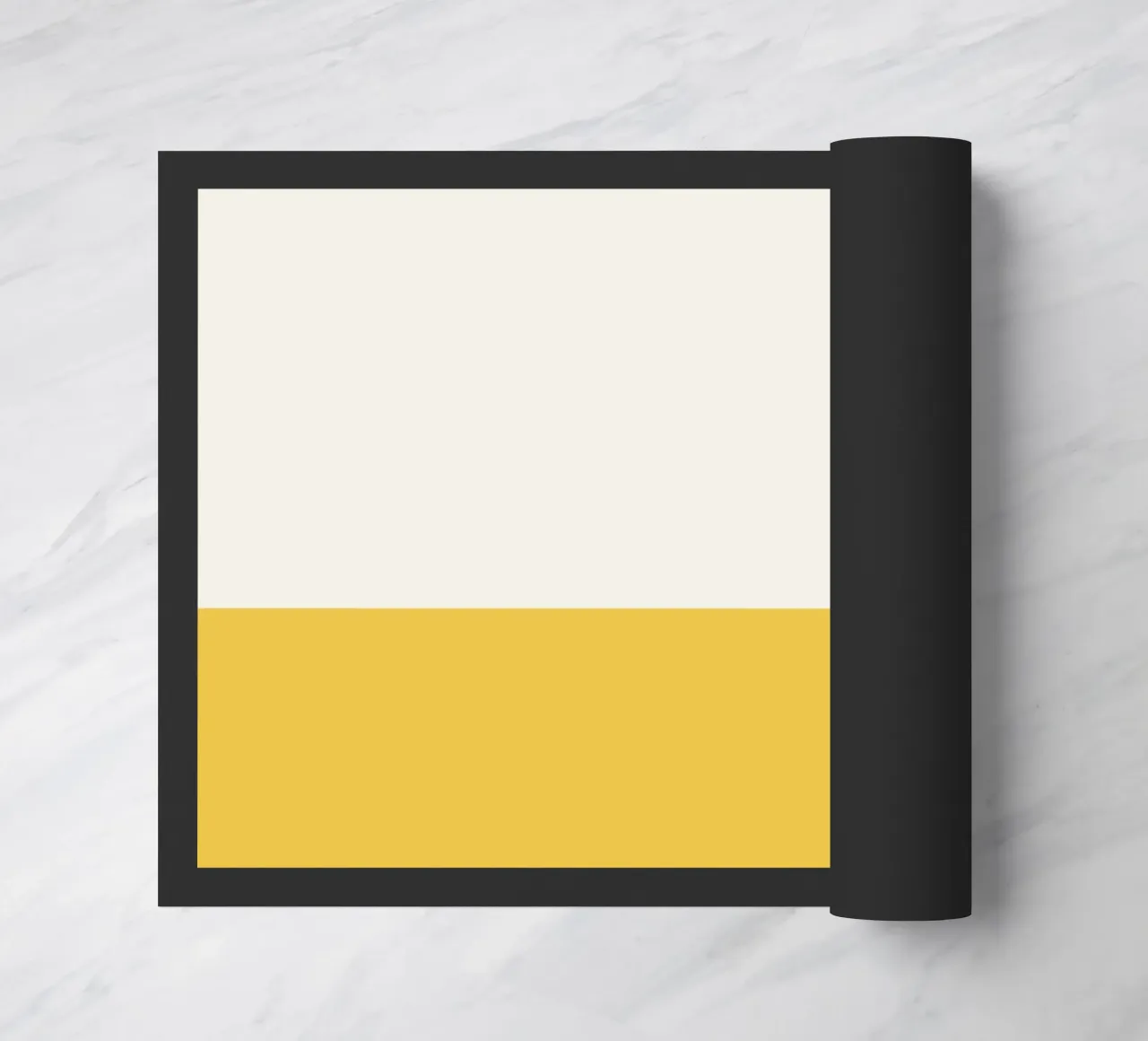 Design bicolore beige e giallo zerbino da Paigaam Studio