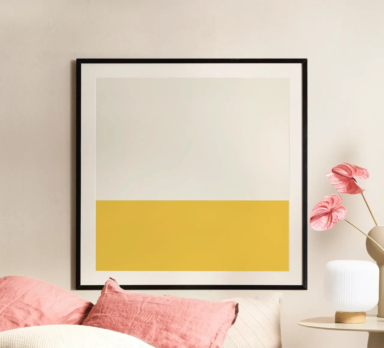 Design bicolore beige et jaune poster de Paigaam Studio