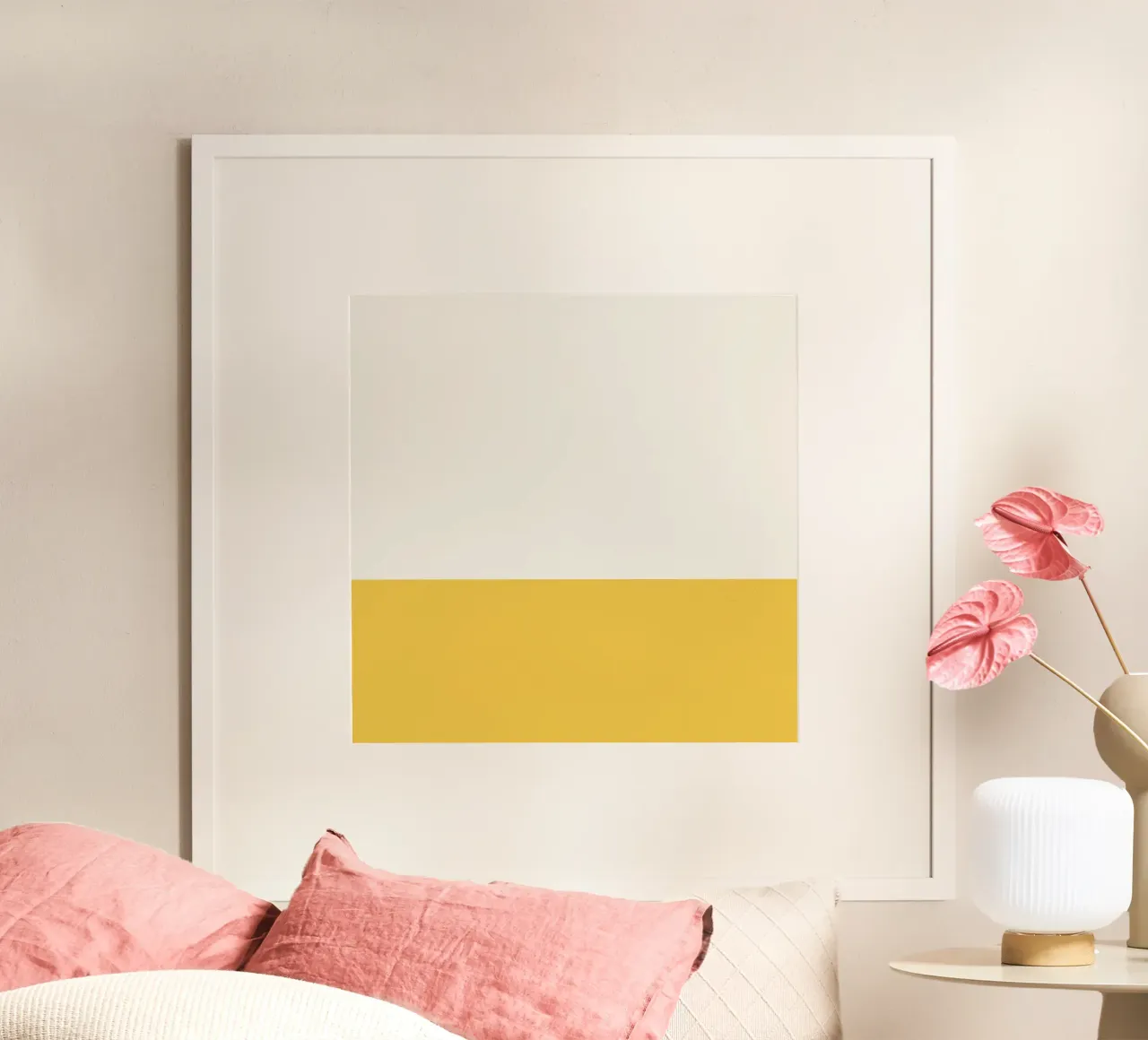 Design bicolore beige et jaune poster de Paigaam Studio