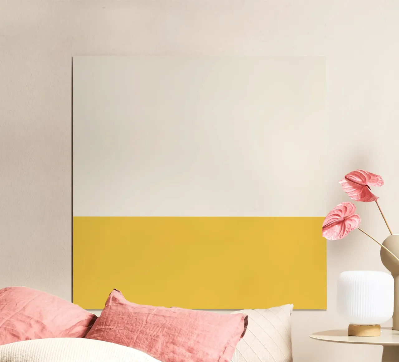 Design bicolore beige et jaune poster de Paigaam Studio