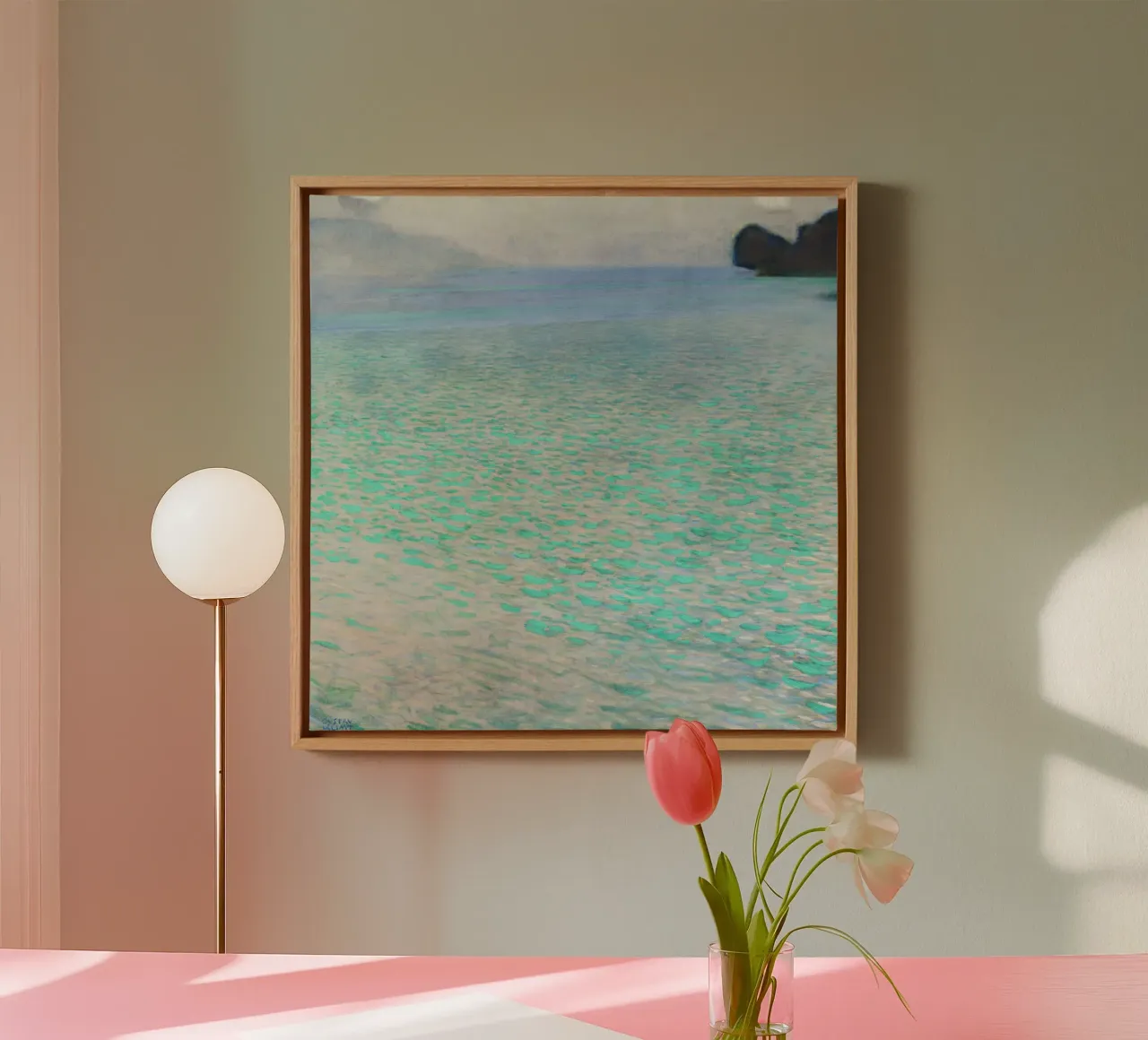 Gustav Klimt - Attermeer canvas met Baklijst van Art History