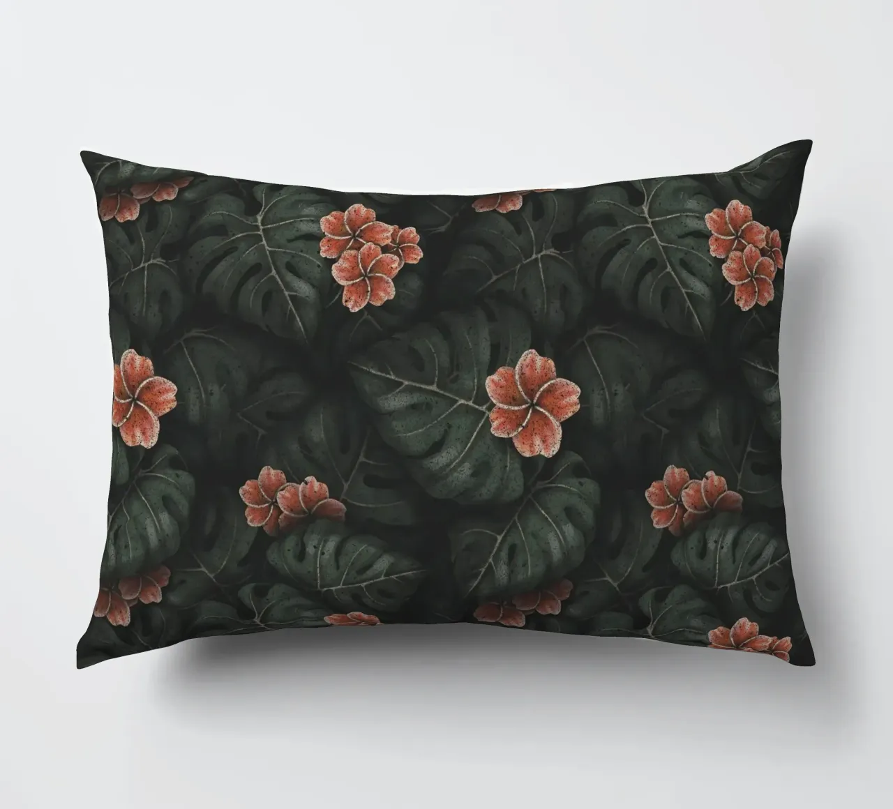 Illustrazione di Monstera e Frangipani Design botanico tropicale cuscino da Stella-Illustrations