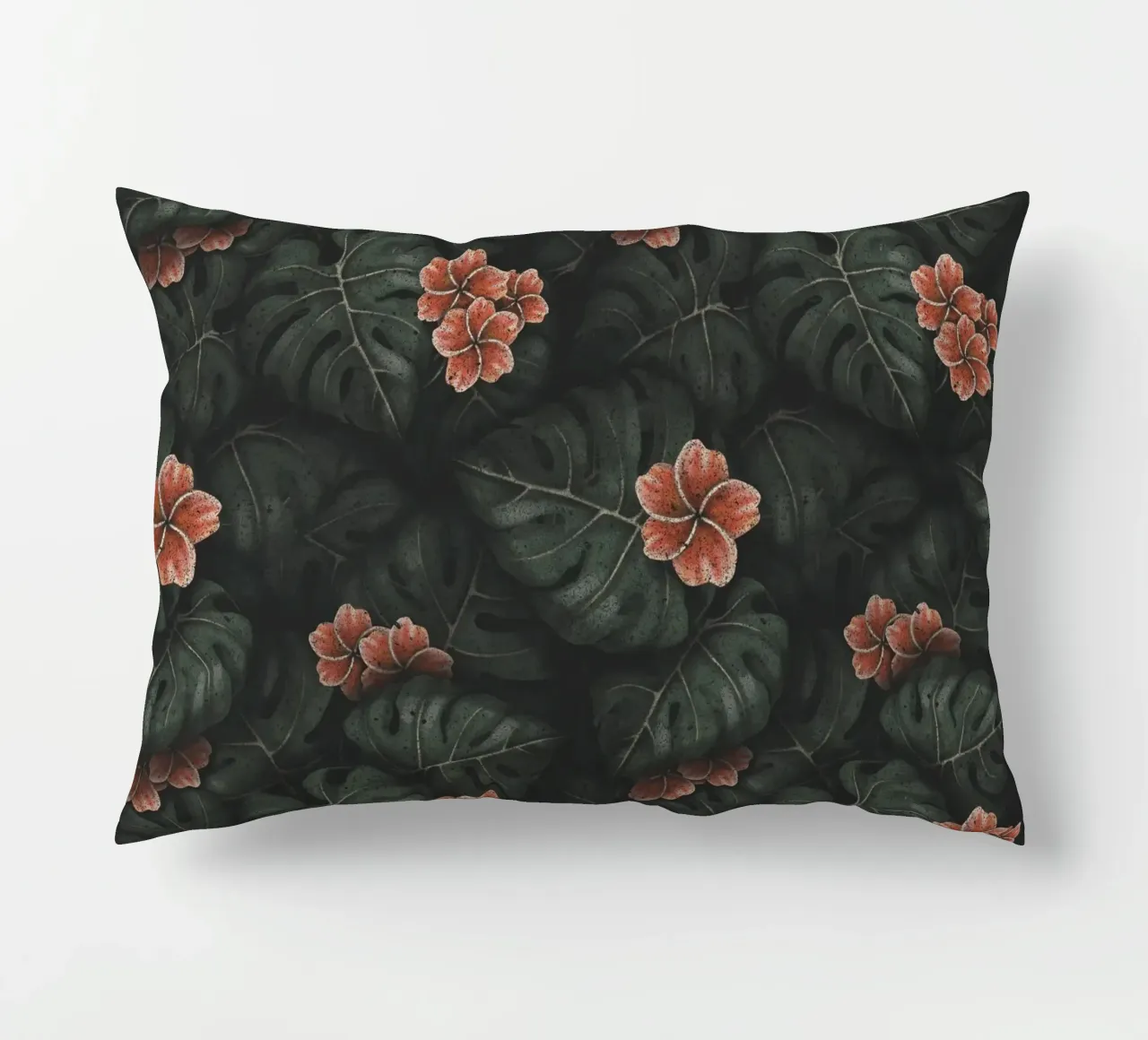 Illustrazione di Monstera e Frangipani Design botanico tropicale cuscino da Stella-Illustrations