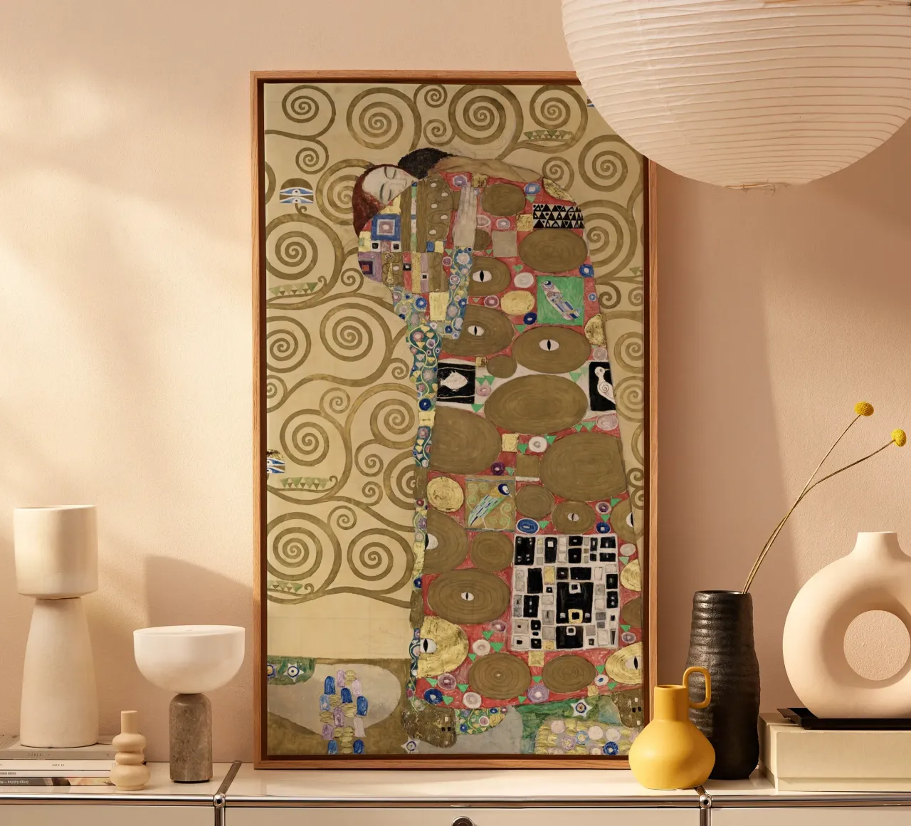 Gustav Klimt - Vervulling canvas met Baklijst van Art History