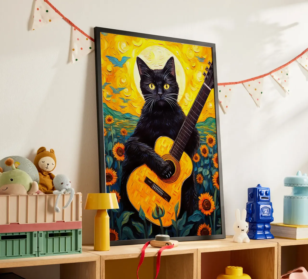 Il gatto suona la chitarra poster da Fleur de Lys