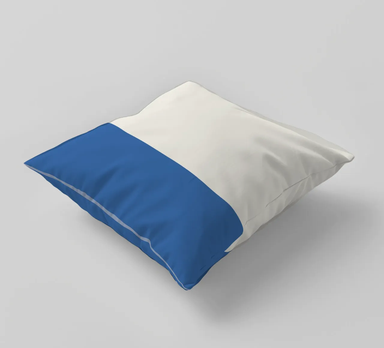 Design bicolore blu e beige cuscino da Paigaam Studio
