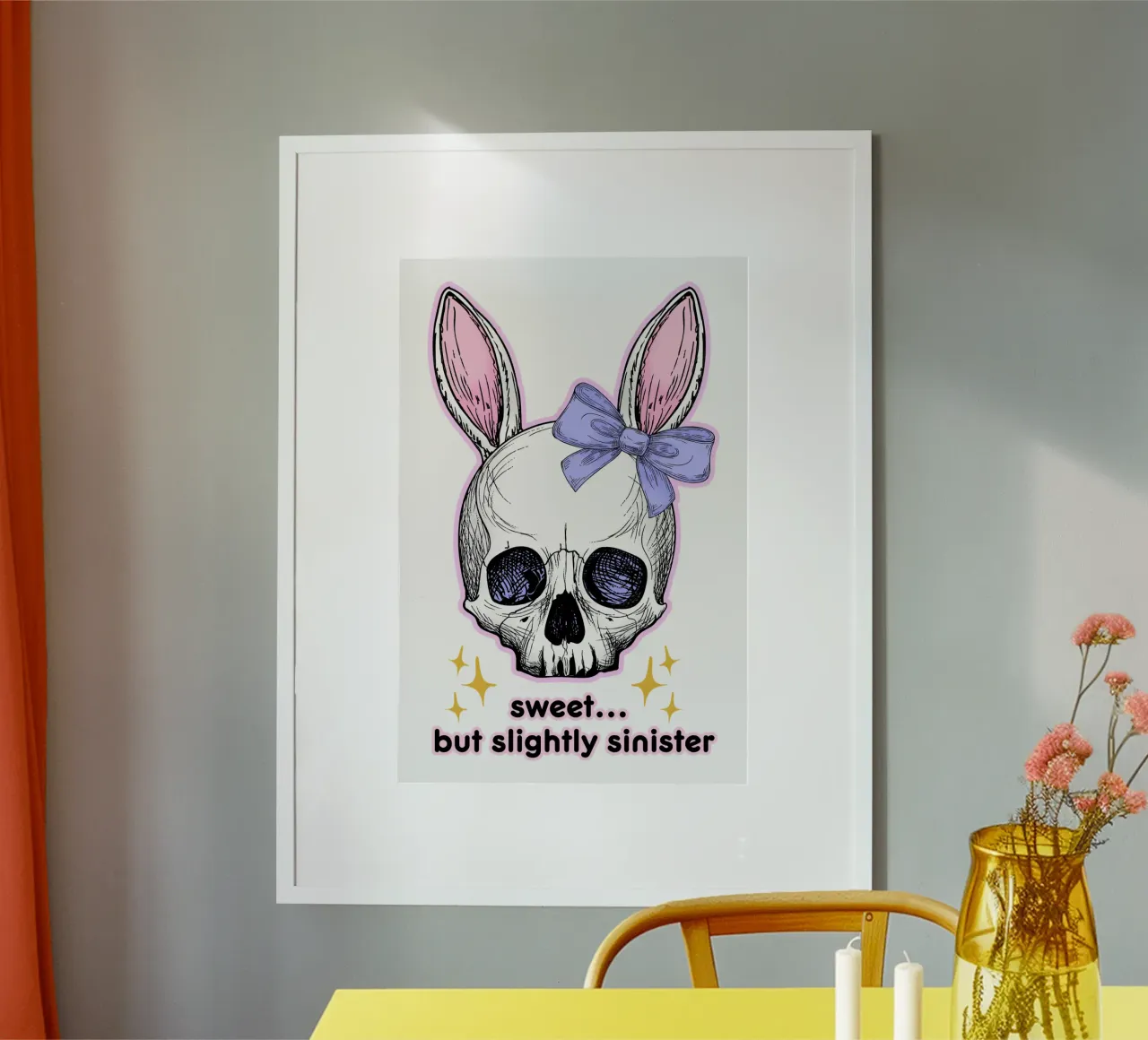 Creepy Cute Bunny poster con telaio in plastica da Sasyall Graphics