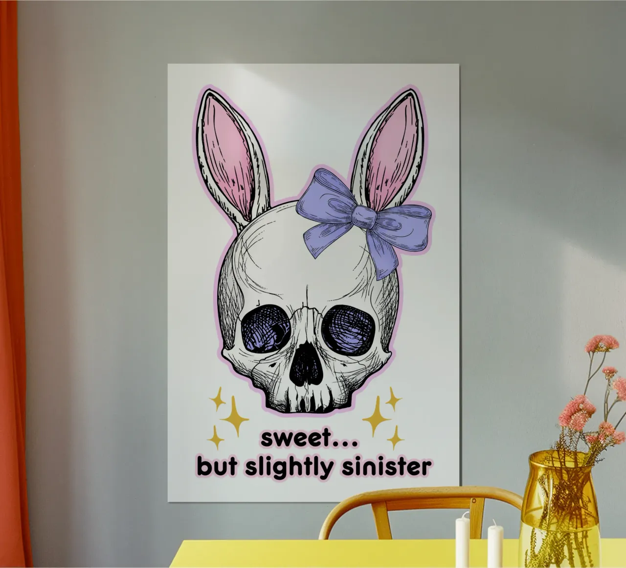 Creepy Cute Bunny poster con telaio in plastica da Sasyall Graphics