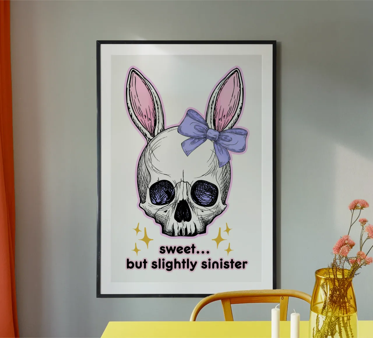 Creepy Cute Bunny poster con telaio in plastica da Sasyall Graphics