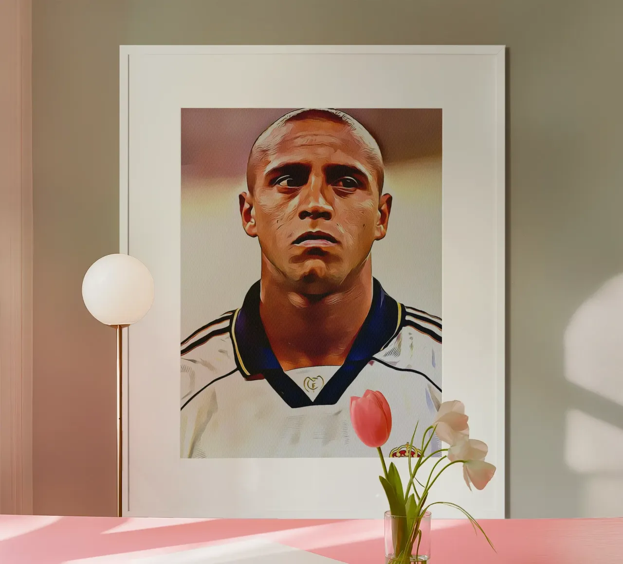 Roberto Carlos in maglia Real Madrid poster da dan band