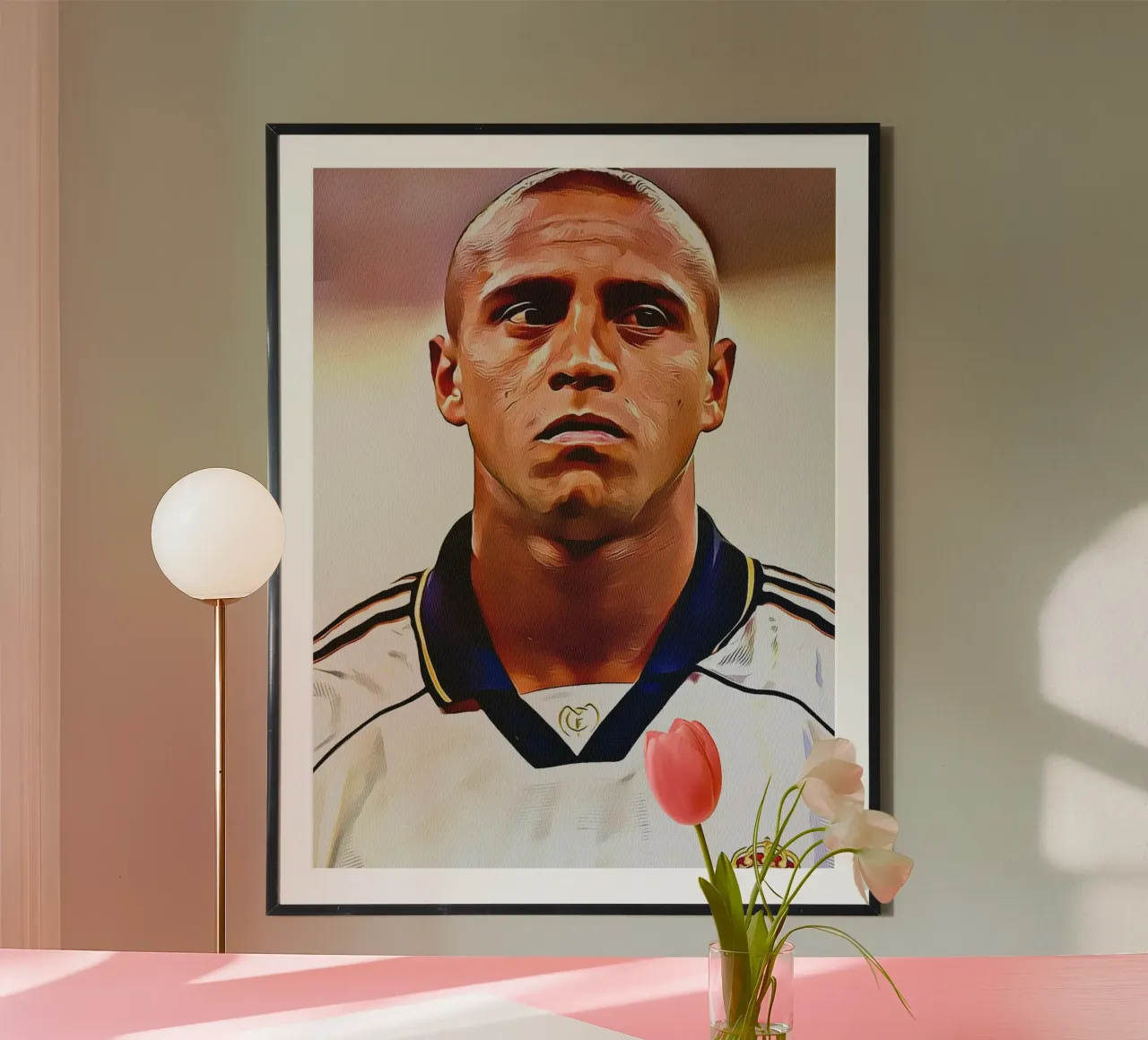 Roberto Carlos in maglia Real Madrid poster da dan band