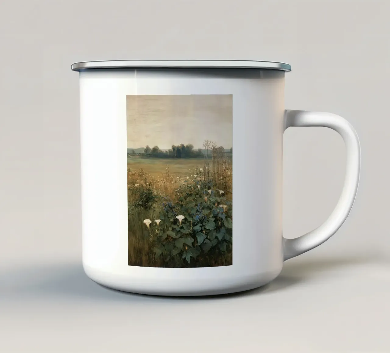 Campo di fiori rustico tazza in smalto da Carinaprint