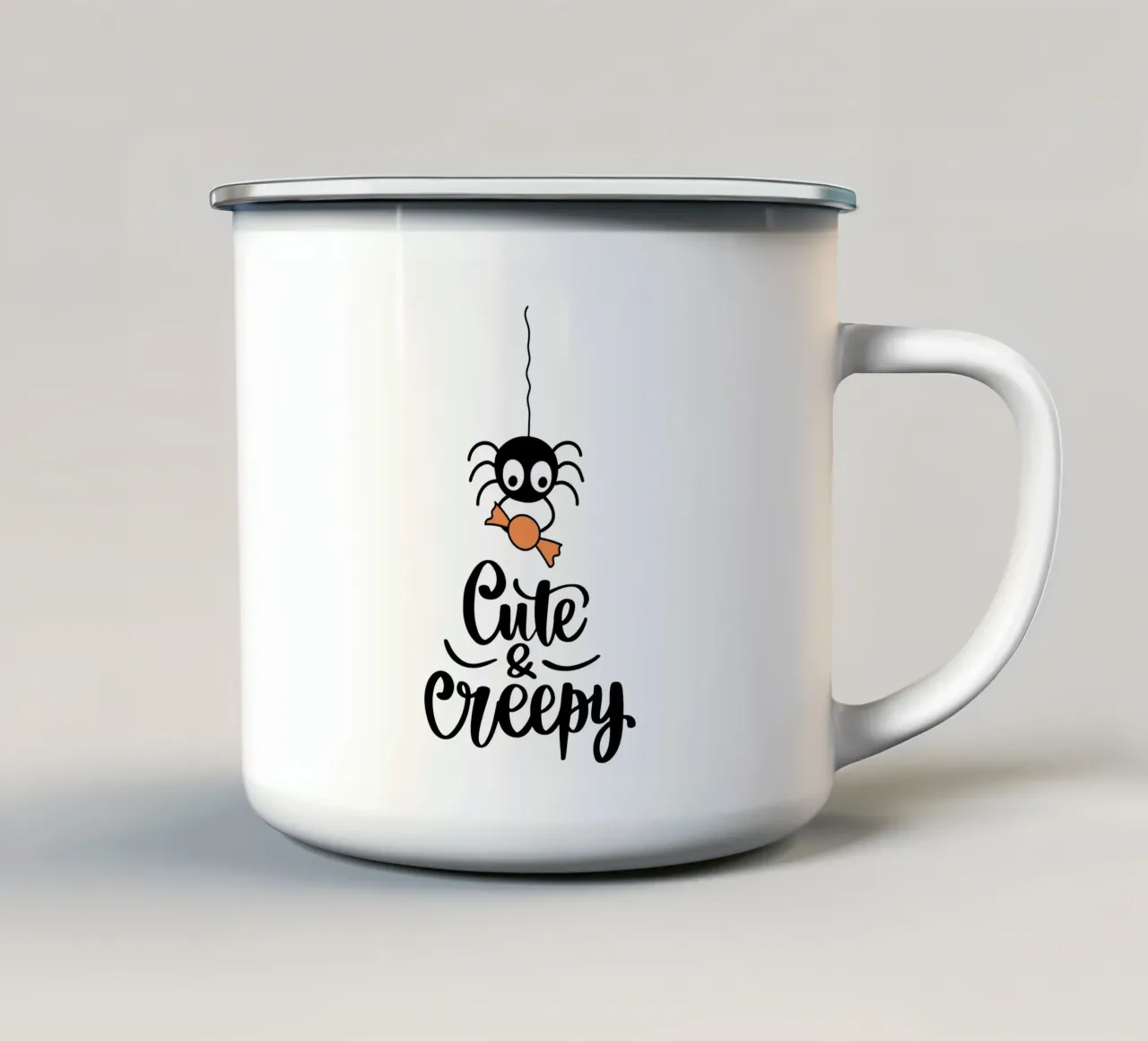 Cute And Creepy Spider tazza in smalto da Sasyall Graphics