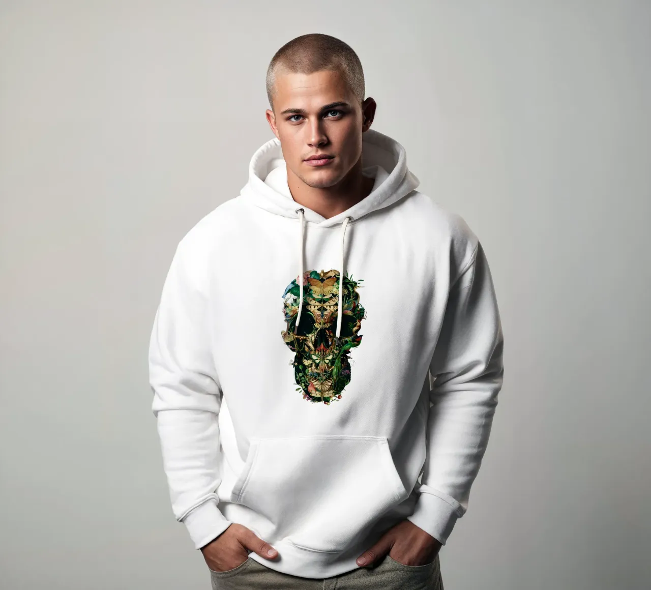 Papillon Skull felpa con cappuccio da Ali Gulec