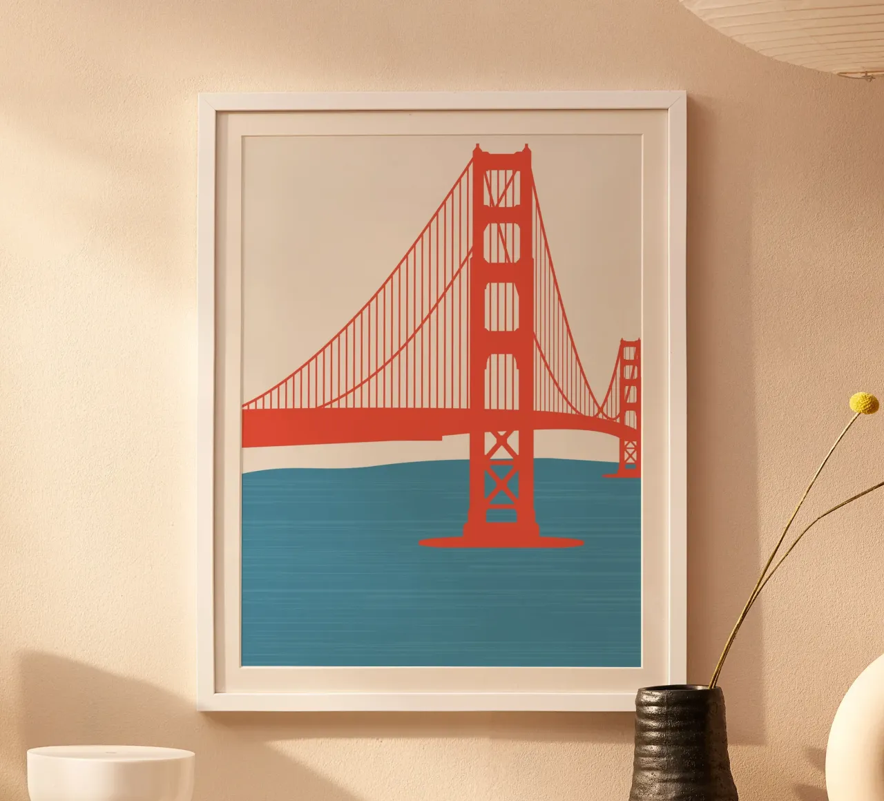 Ponte rosso poster con telaio in alluminio da Little Dean