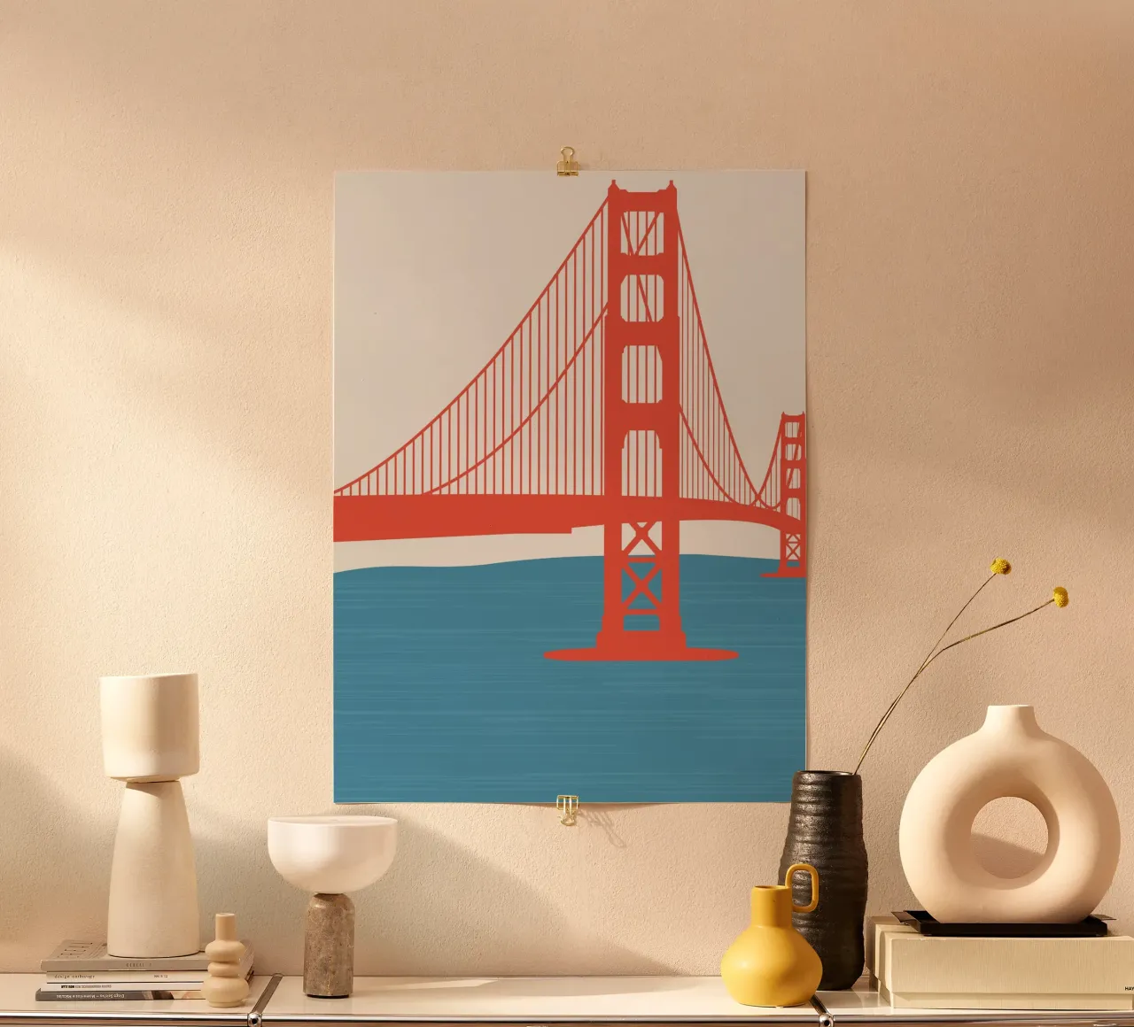 Ponte rosso poster con telaio in alluminio da Little Dean