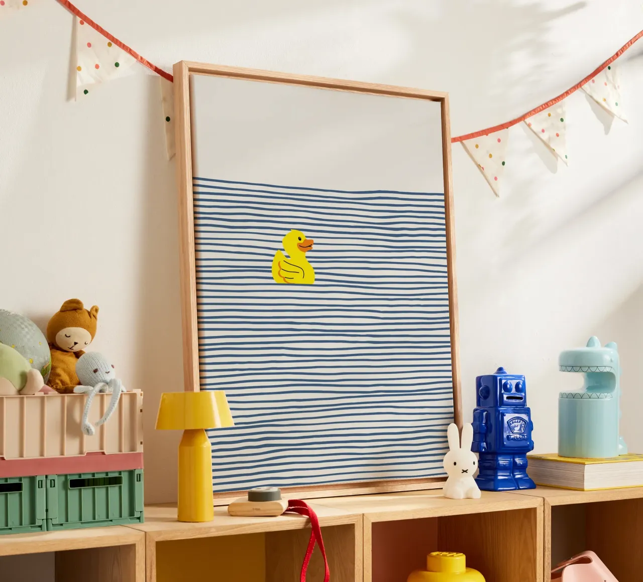 Badeend canvas van Little Dean