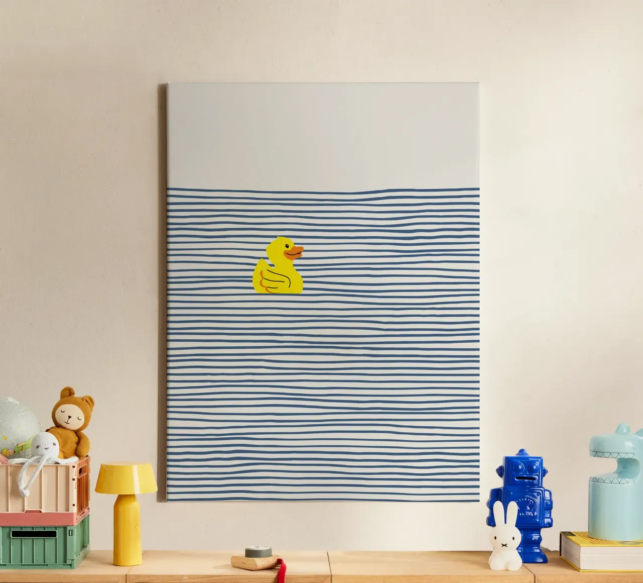 Badeend canvas van Little Dean