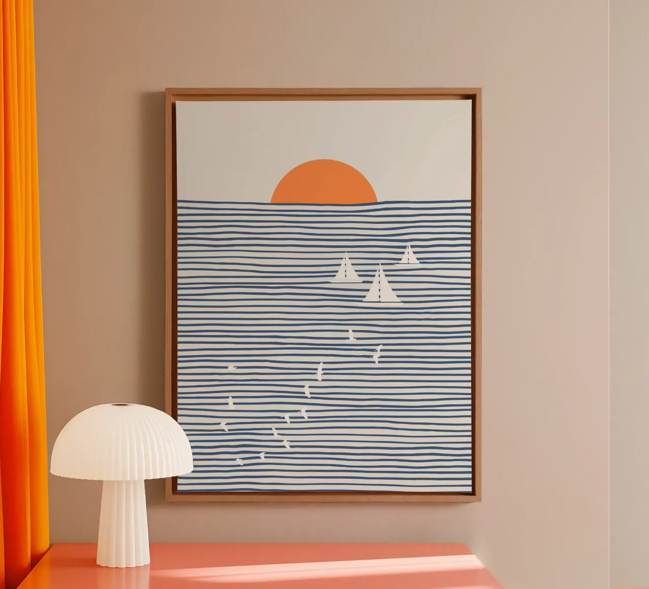 White sails canvas with Floater frame by Little Dean