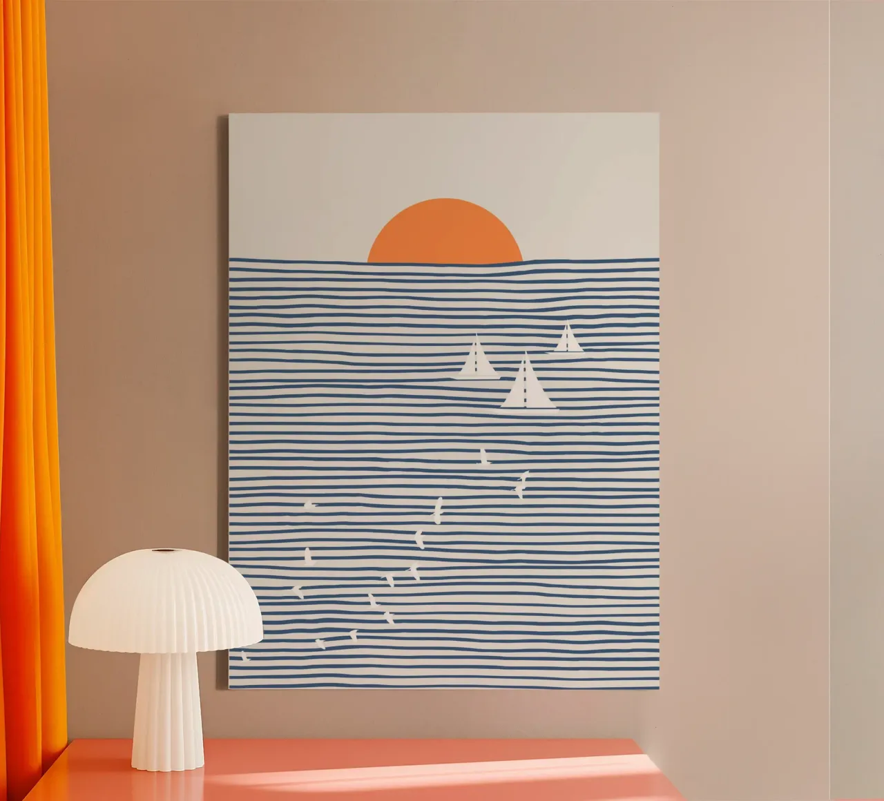 White sails canvas with Floater frame by Little Dean