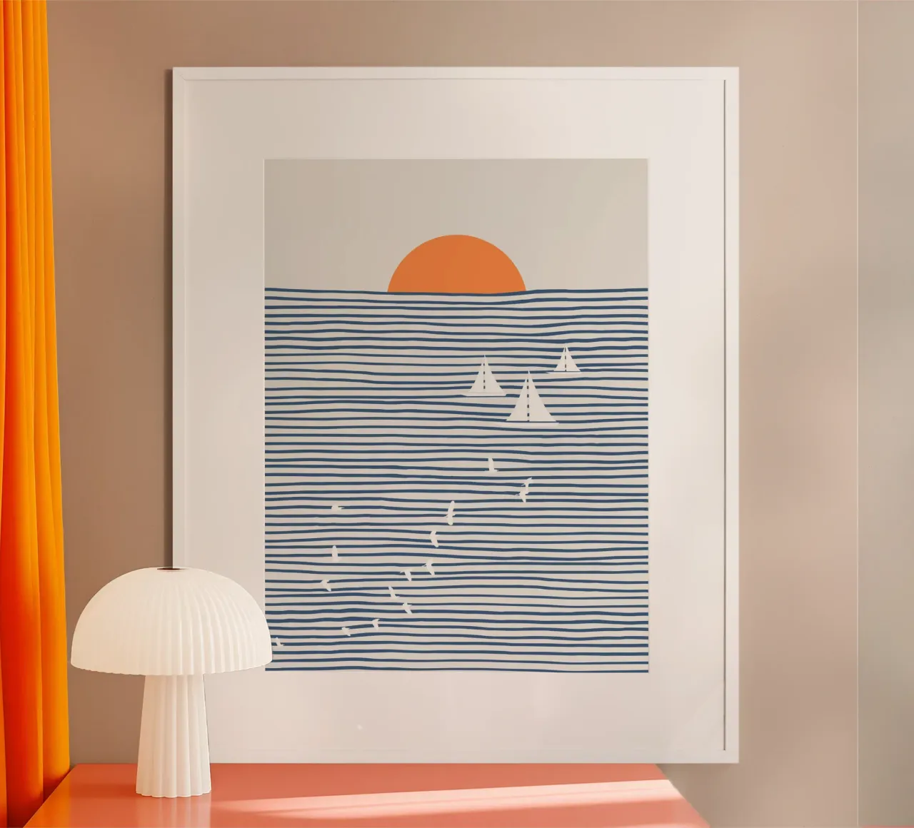 Vele bianche poster con telaio in plastica da Little Dean