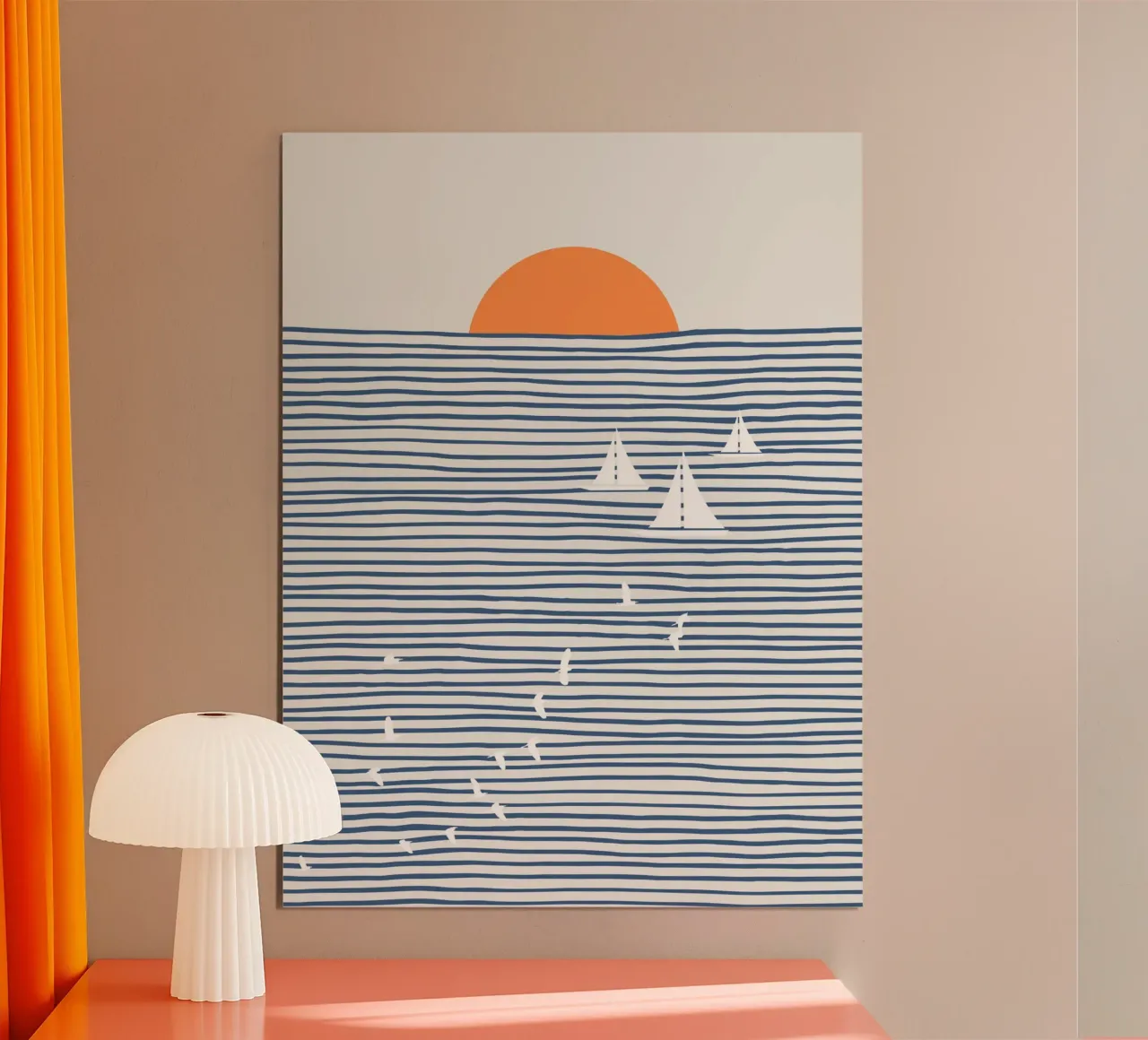 Vele bianche poster con telaio in plastica da Little Dean
