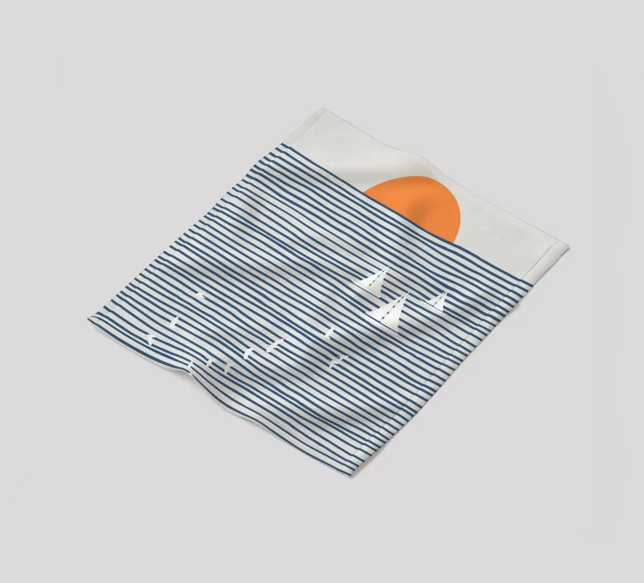 White sails fleece blanket by Little Dean