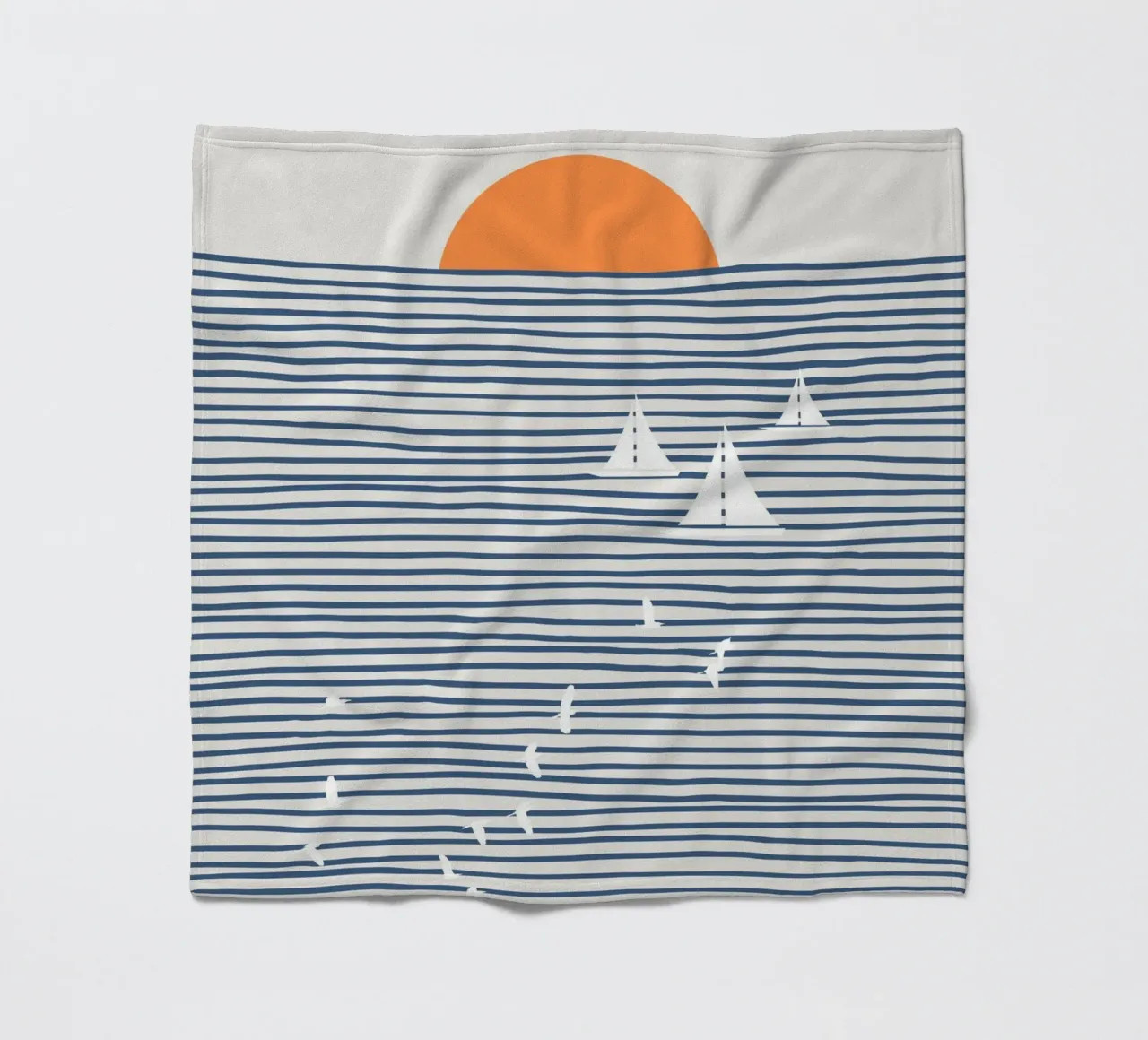 White sails fleece blanket by Little Dean