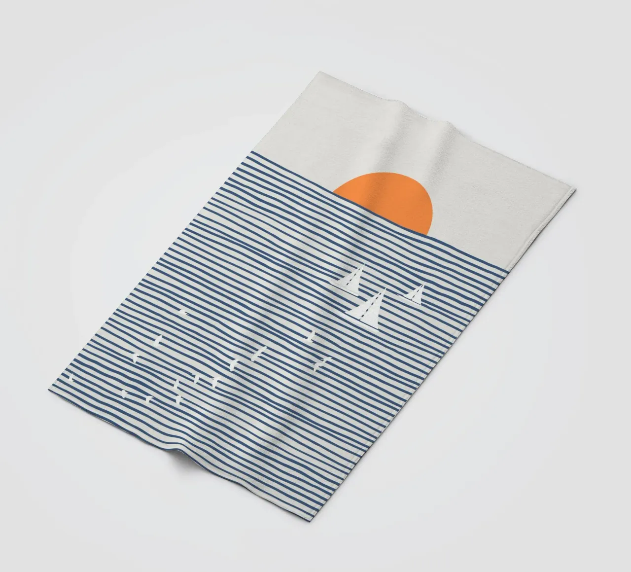 White sails fleece blanket by Little Dean