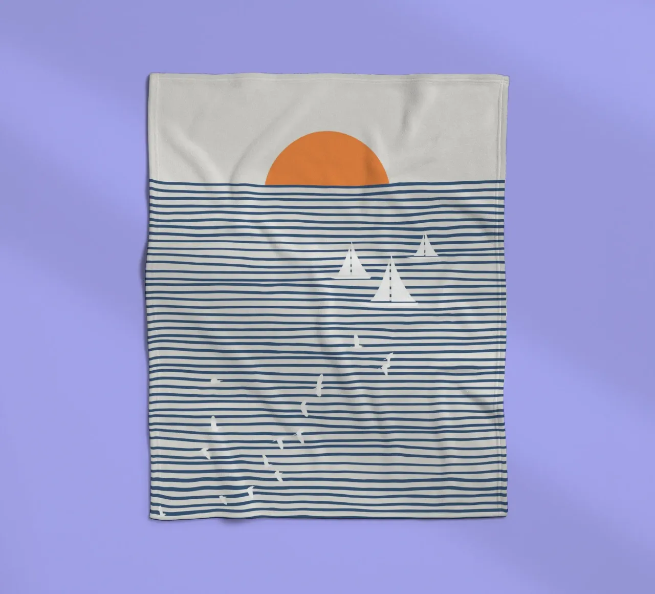 White sails fleece blanket by Little Dean