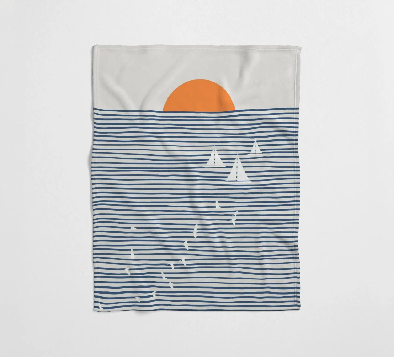 White sails fleece blanket by Little Dean