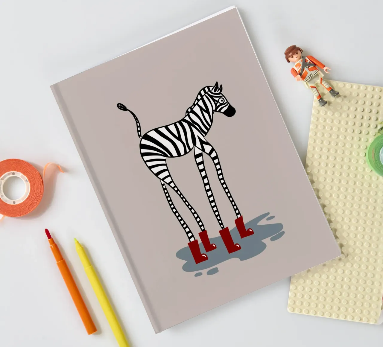 Rain boot zebra notebook by Little Dean