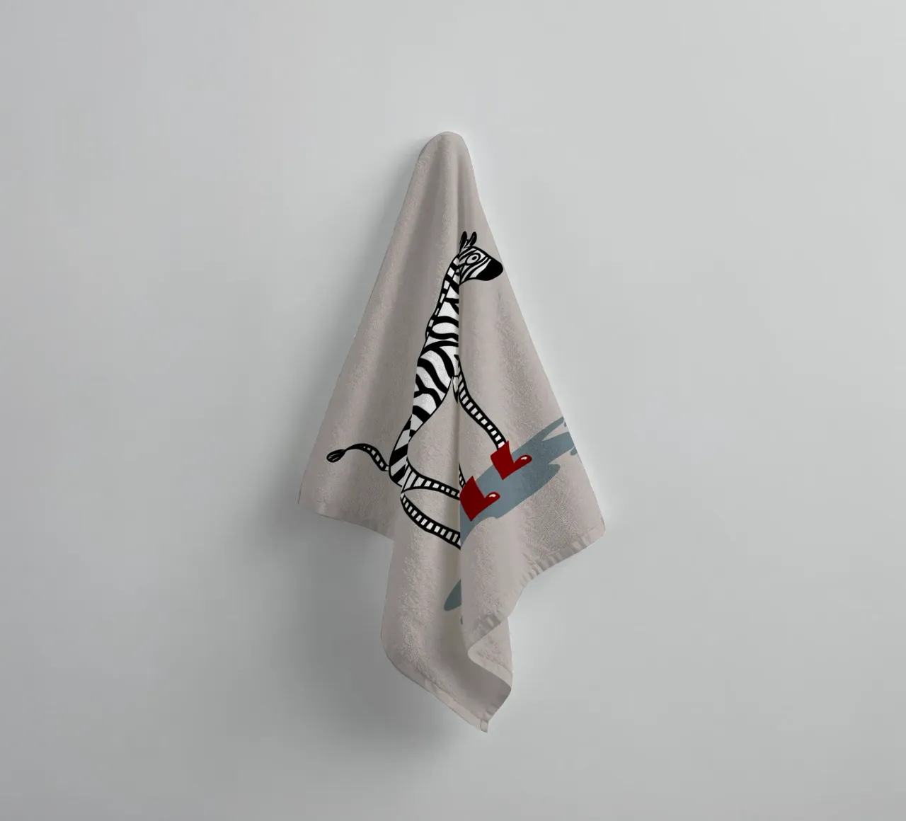 Rain boot zebra towel by Little Dean