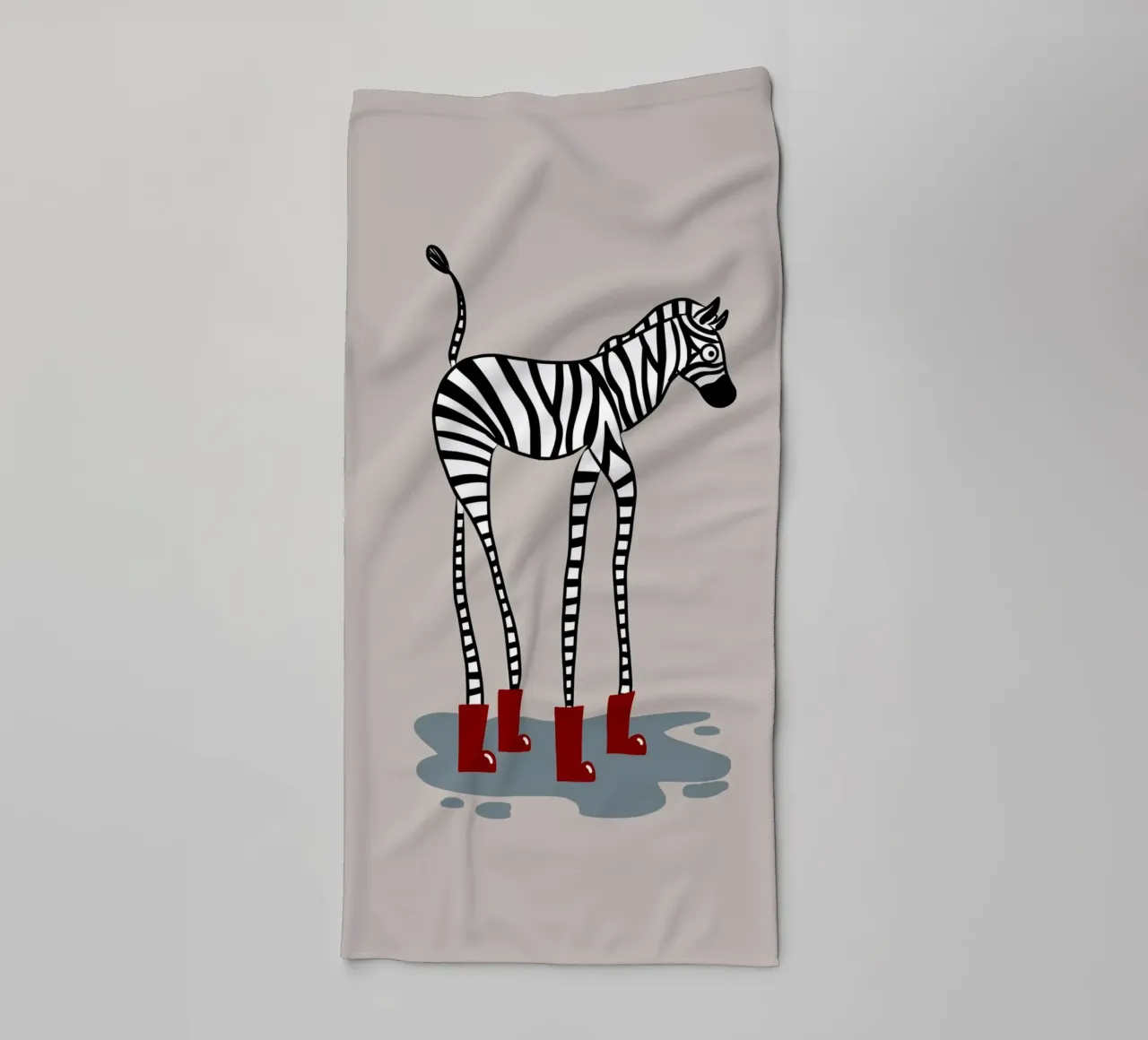 Rain boot zebra towel by Little Dean