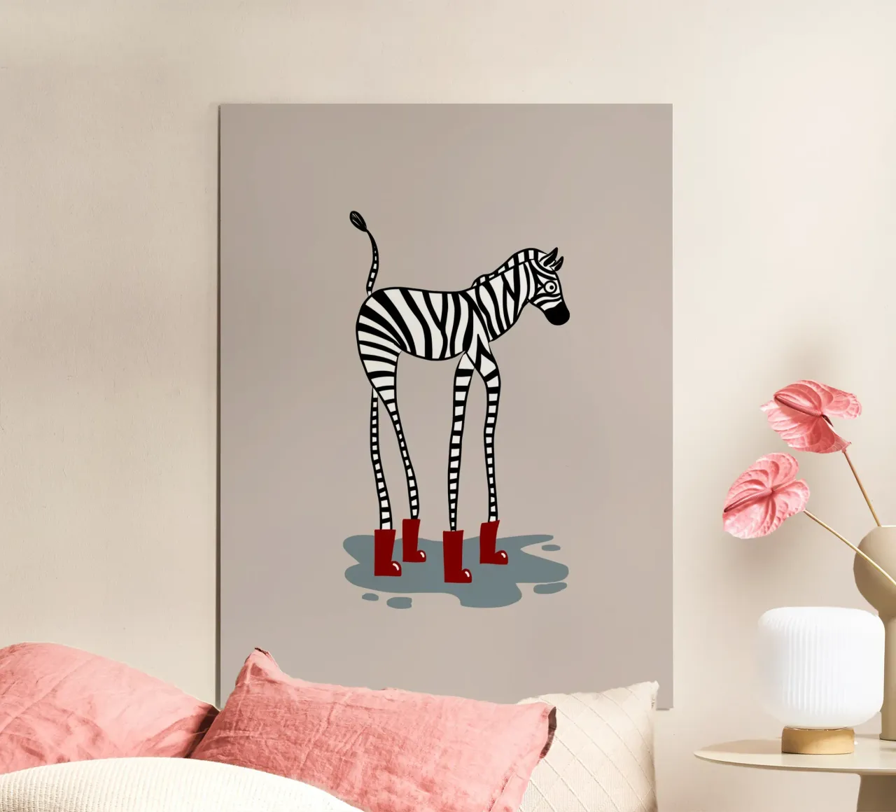 Rain boot zebra poster by Little Dean