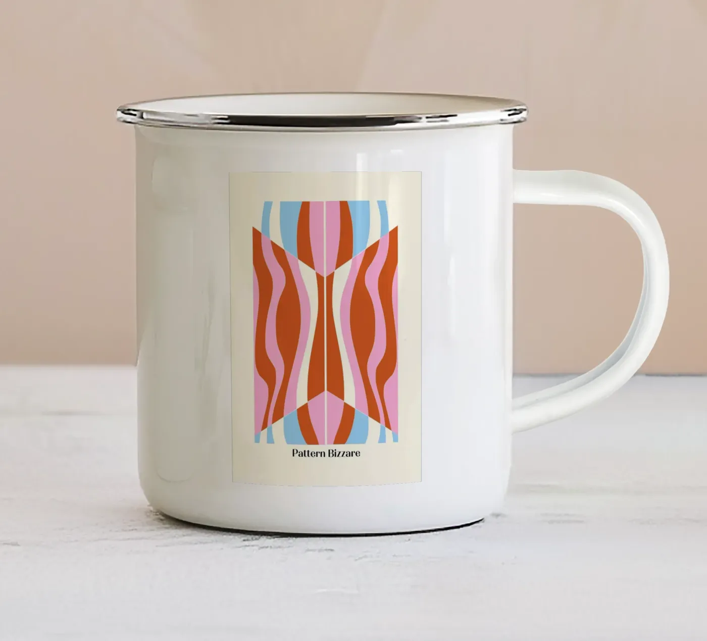 Pattern Bizarre emaille mok van Little Dean