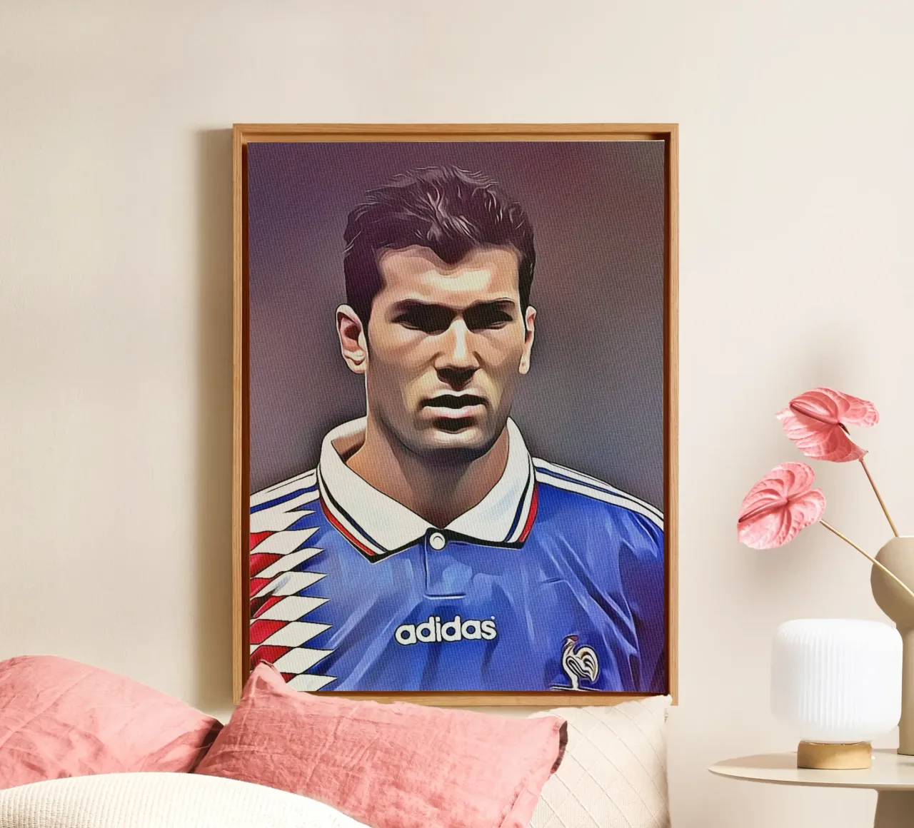 Zinedine Zidane tela con Cornice a cassetta da dan band