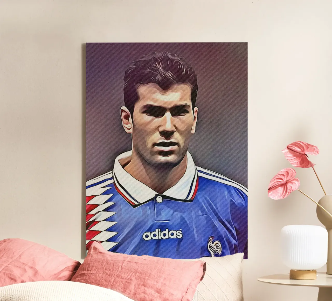 Zinedine Zidane tela con Cornice a cassetta da dan band