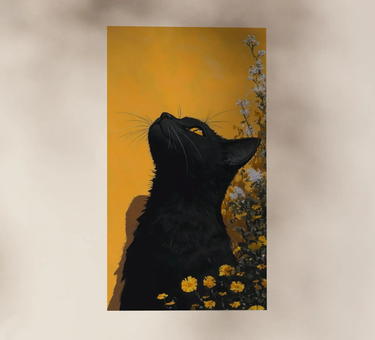 cat in yellow background pellicola backlit da carsa