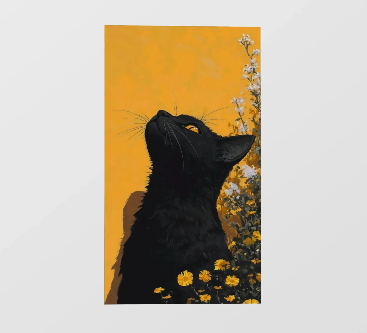 cat in yellow background telo in pvc da carsa