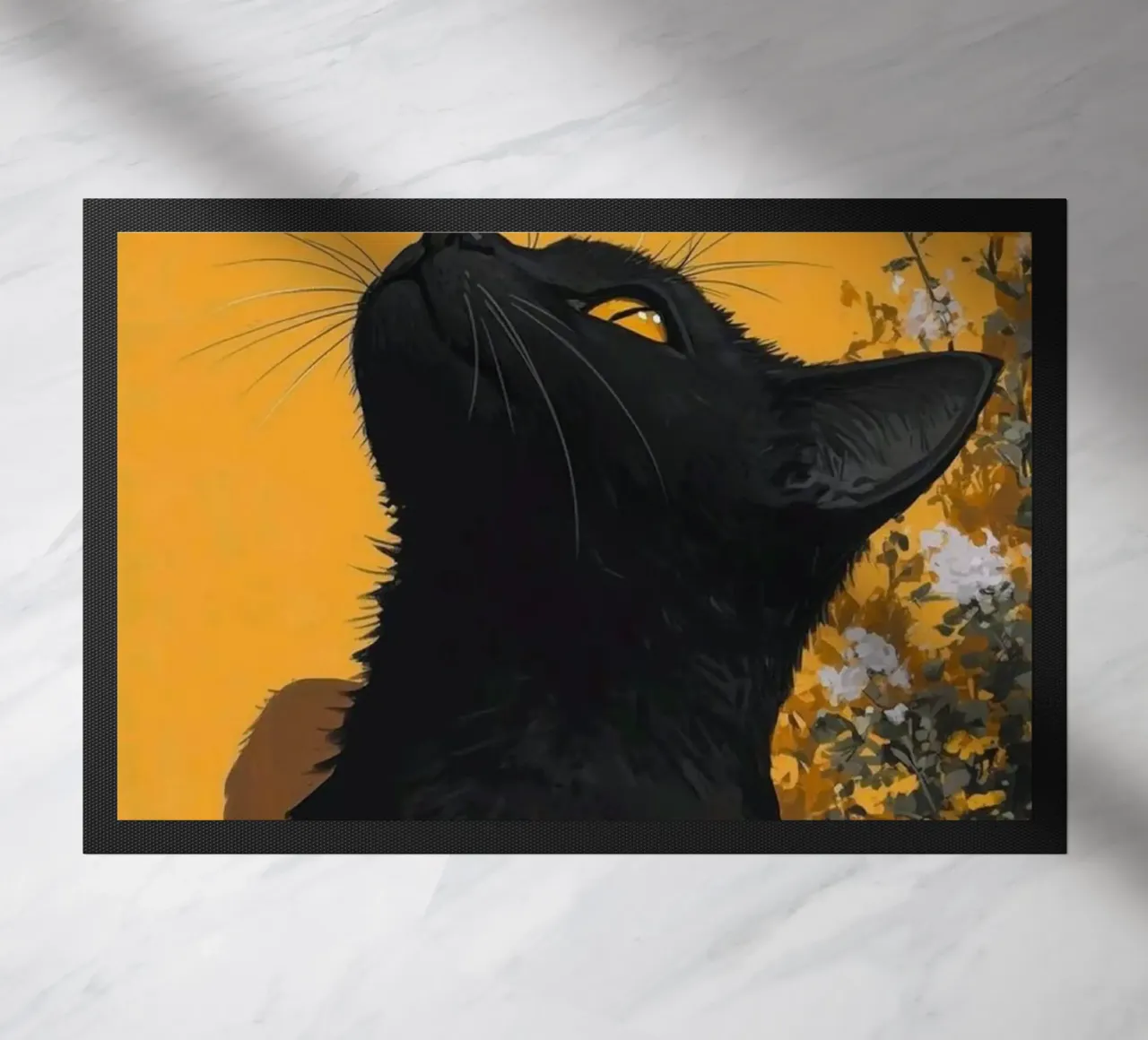 cat in yellow background zerbino da carsa