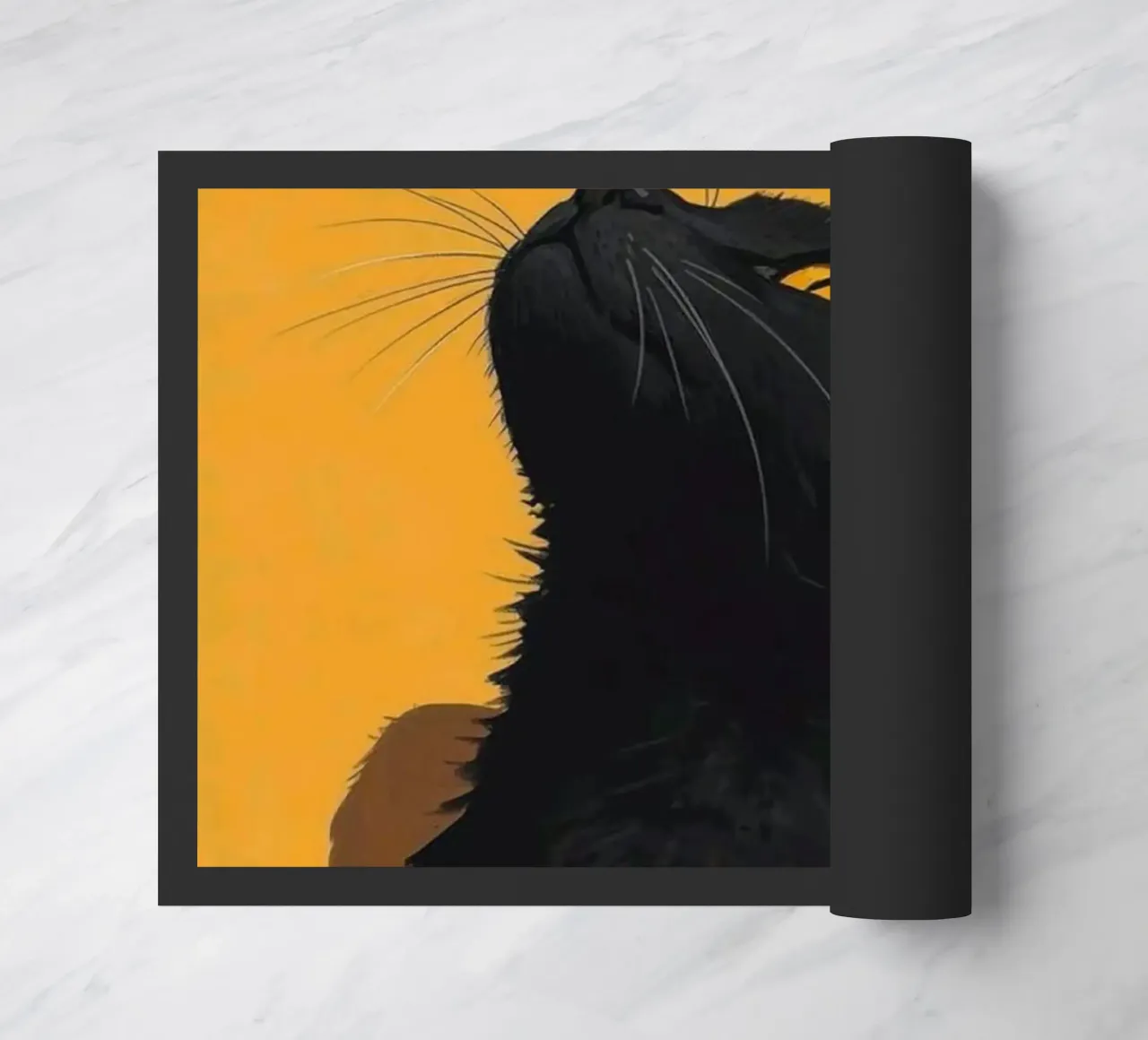 cat in yellow background zerbino da carsa