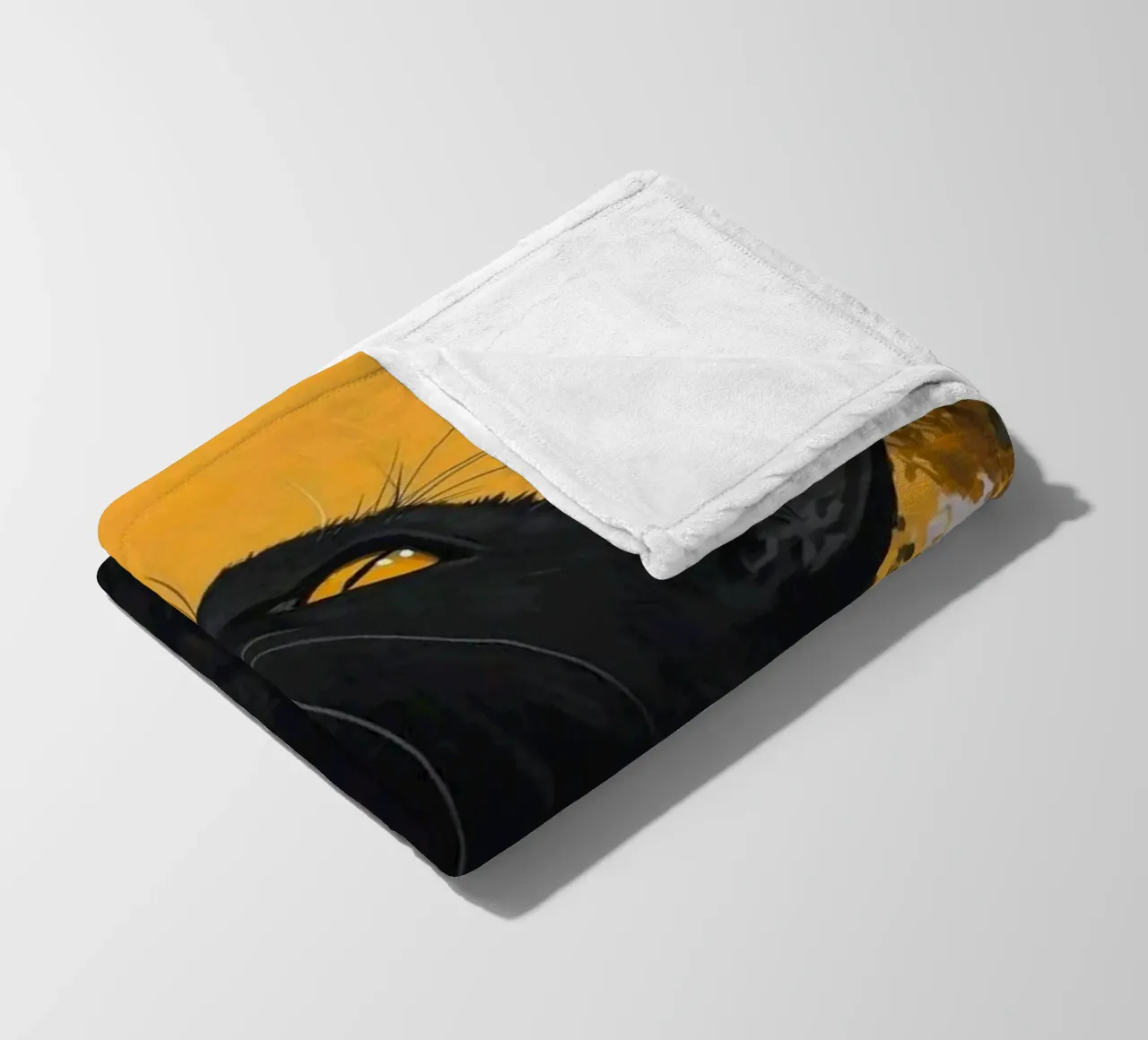cat in yellow background coperta in pile da carsa