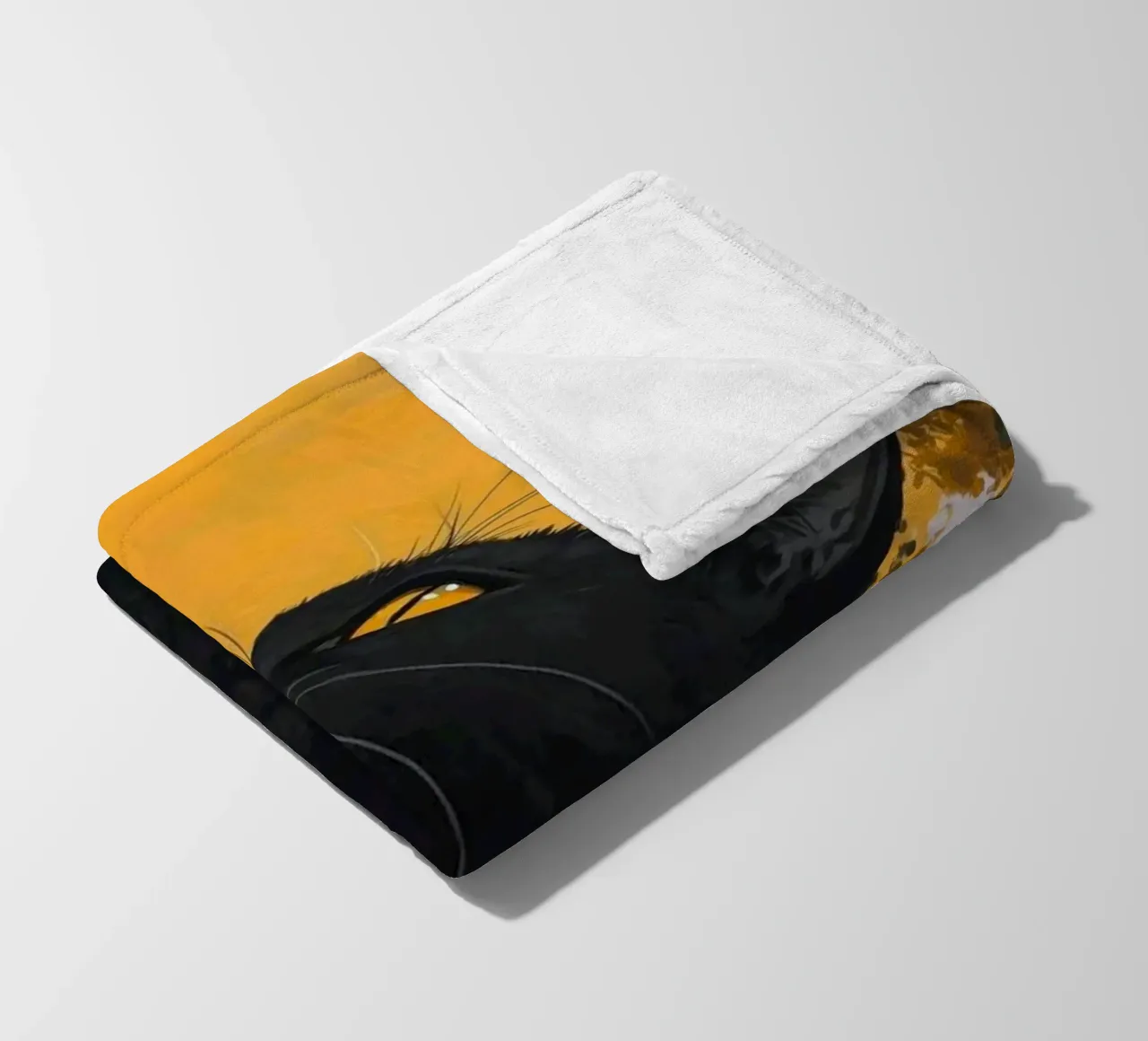 cat in yellow background coperta in pile da carsa