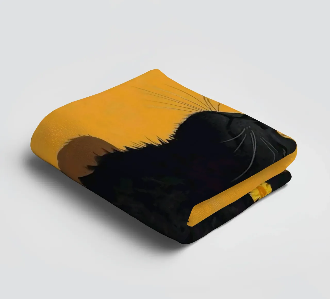 cat in yellow background asciugamano da bagno da carsa